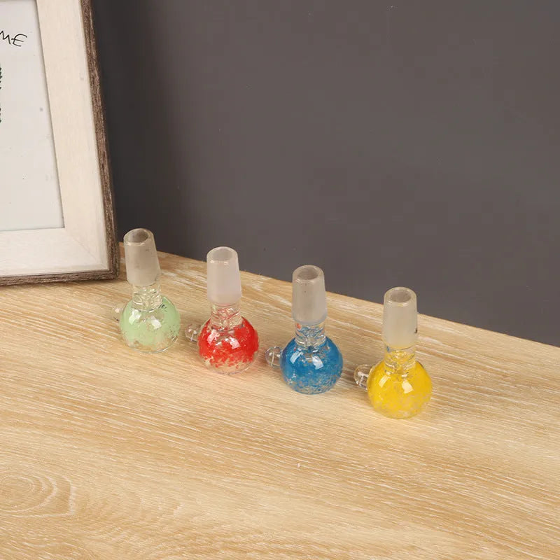 7cm coloured glass tobacco pipe cigarette holder in geometric shape with transparent blue green red yellow options