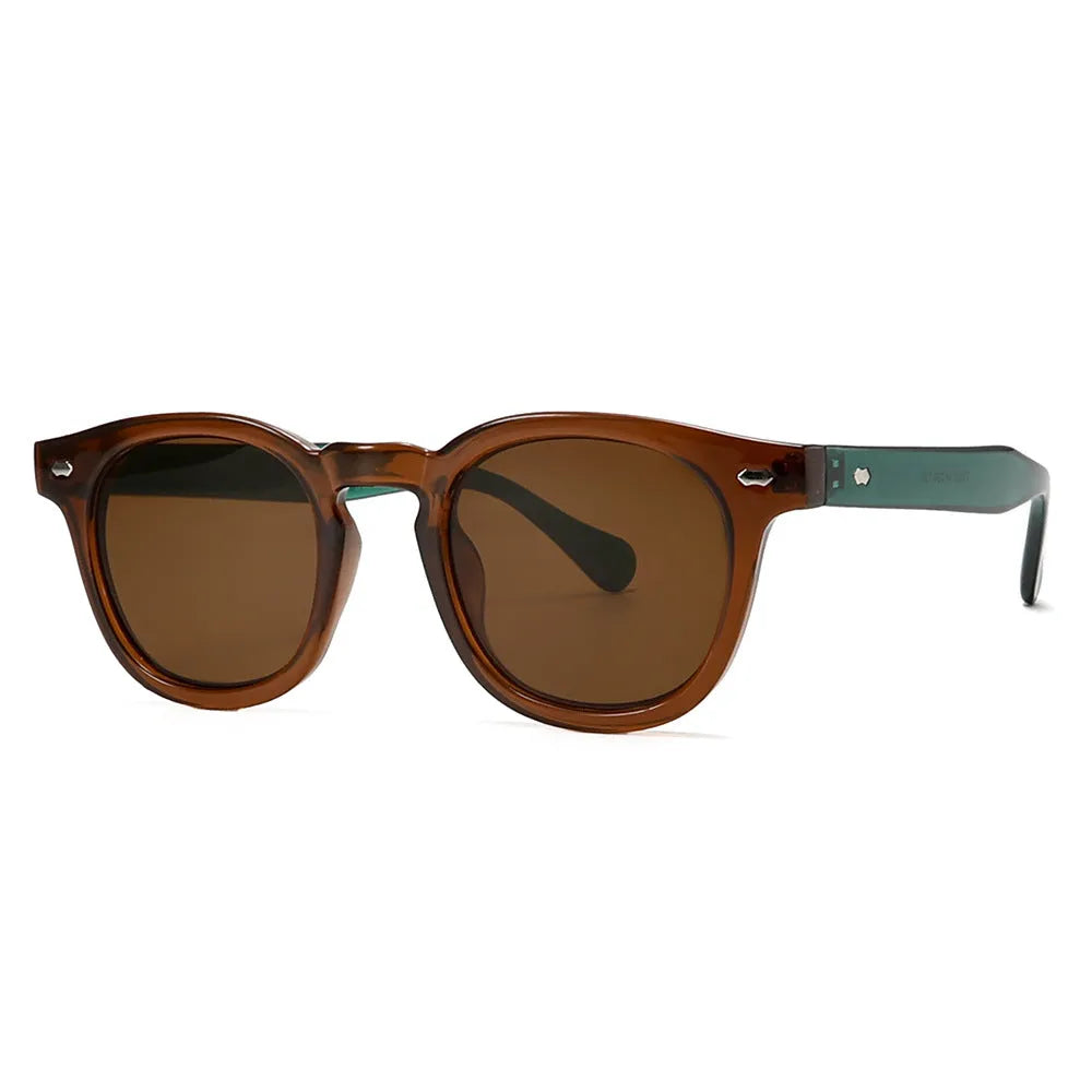 Simple round rim vintage style plastic sunglasses for sun protection with multiple frame and lens colour options