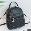 Girls' hard shell backpack with embroidery in black, pink, or white colours showing square shape and sandwich pocket