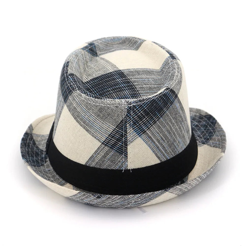 Blue polyester straw sun hat with bell crown and 4.5cm brim for outdoor sun protection