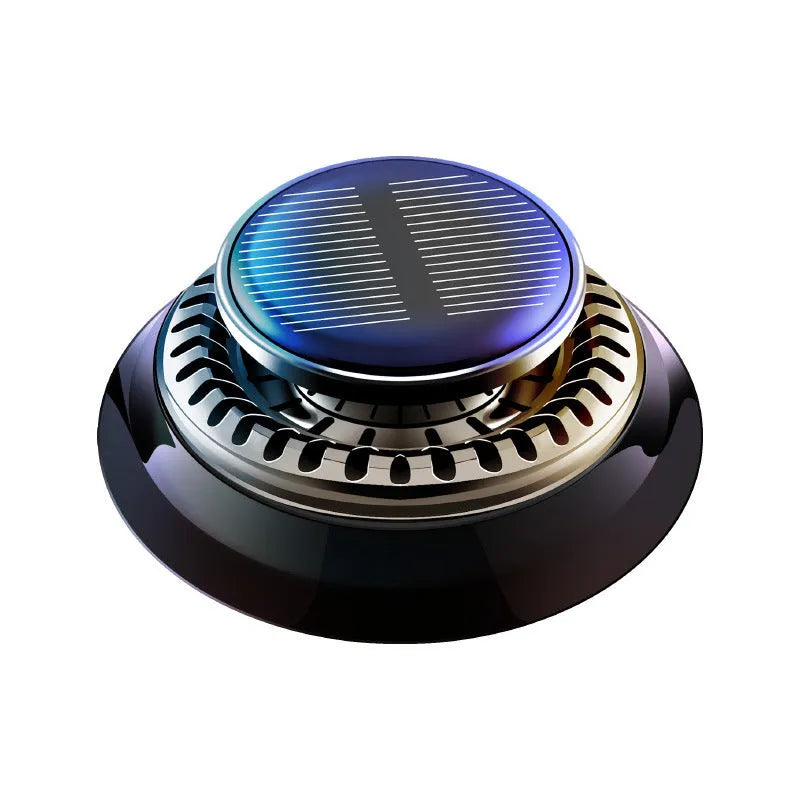 Solar-powered car electromagnetic de-icing and aromatherapy device in Black Gulong colour, 84mm plastic design