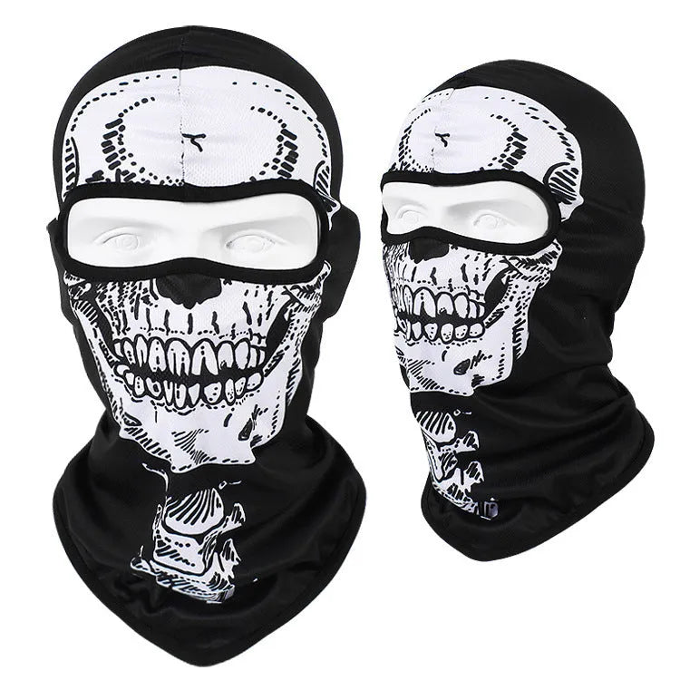 Motorcycle breathable skull sun mask with Bakool silk fabric in 36*29 cm size
