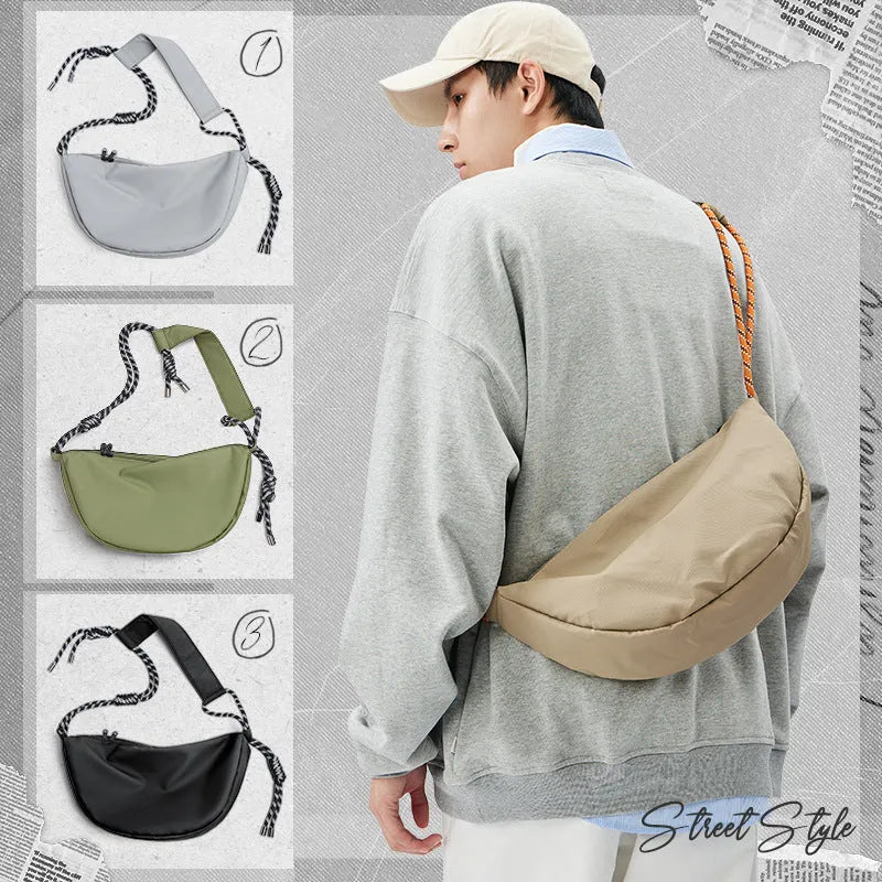 Men's large capacity nylon messenger bag in urban simplicity style