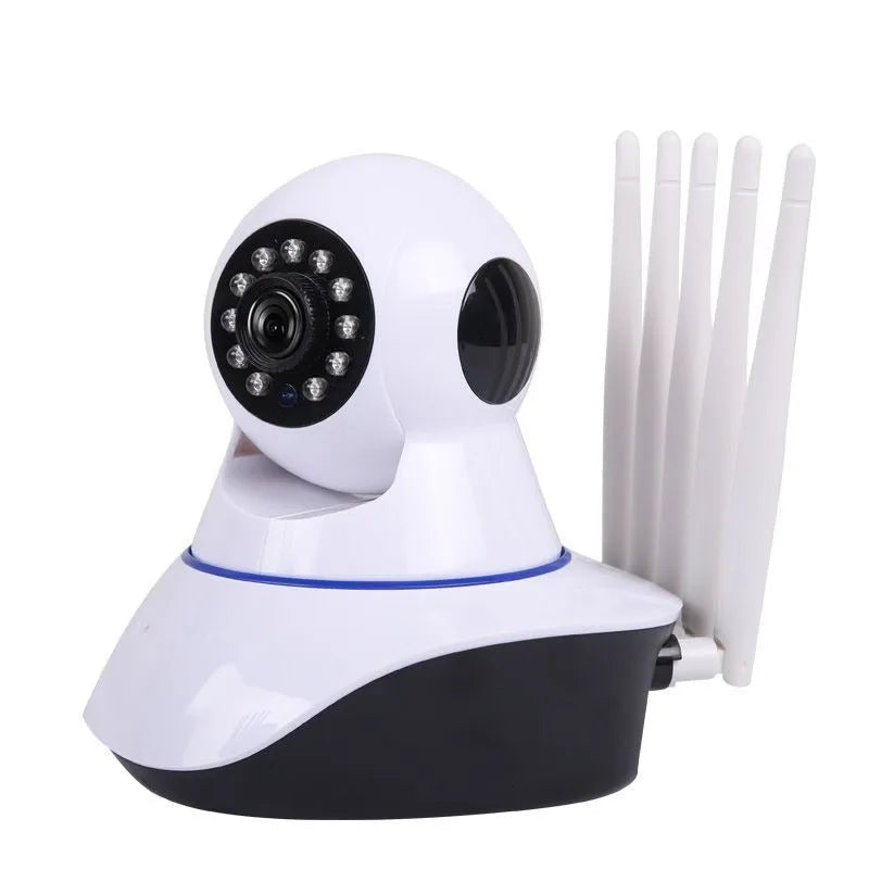 White wireless dome security camera with HD night vision and 3.6mm lens for indoor outdoor use