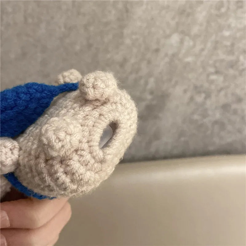 Handmade knitted koala bear backpack design protective sleeve for Apple AirPods case