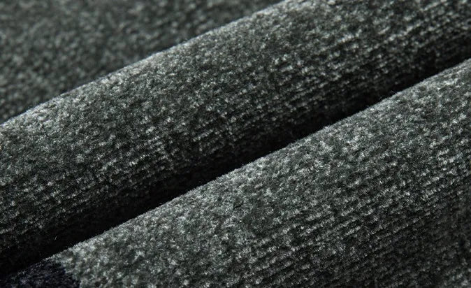 Dusted chenille men's knit sweater pullover in blue with round collar and long sleeves, fleece lined, available in sizes M to 4XL