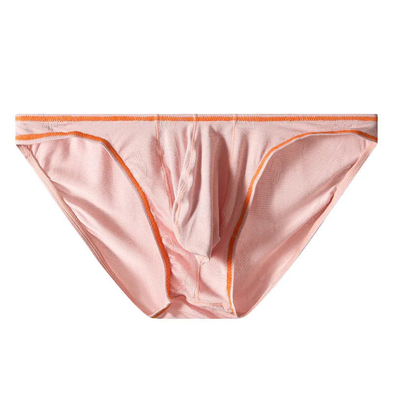 Men's modal ice silk butt-lift hip underwear in dark grey, shown flat