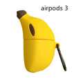 Banana yellow silicone protective case for Apple AirPods Pro wireless headphones