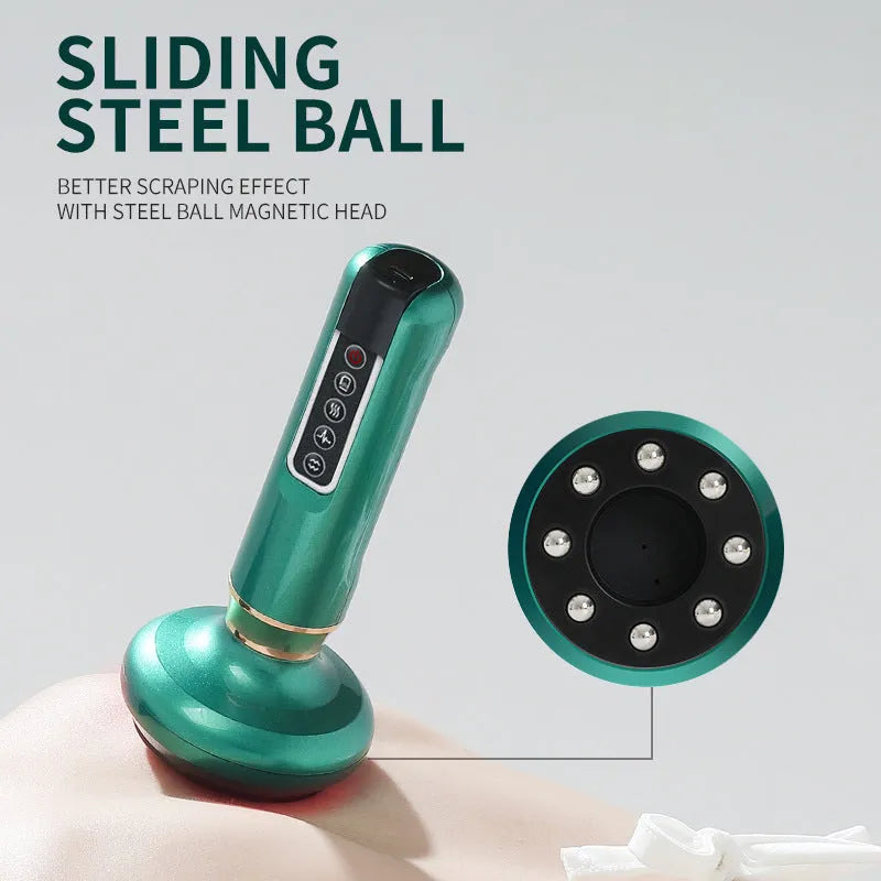 Green electric vacuum cupping gua sha massager with USB charger