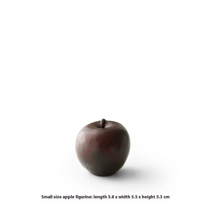 Retro Chinese ceramic apple ornament in large and small sizes for desktop decoration