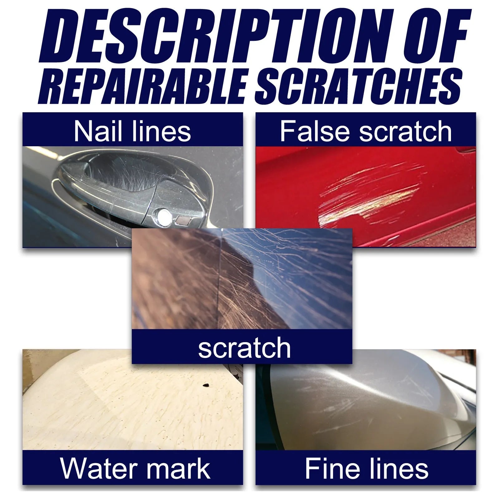 Car scratch repair spray bottle for removing scratches from automotive paint surfaces