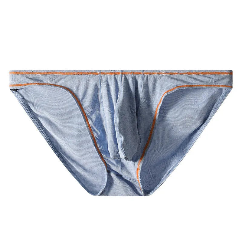 Men's modal ice silk butt-lift hip underwear in dark grey, shown flat