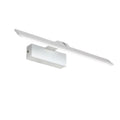 White wall-mounted LED bathroom makeup mirror with tri-colour dimmable lighting in three size options.