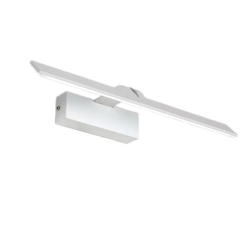 White wall-mounted LED bathroom makeup mirror with tri-colour dimmable lighting in three size options.