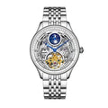 Men's waterproof business watch with stainless steel strap and 16mm thick case