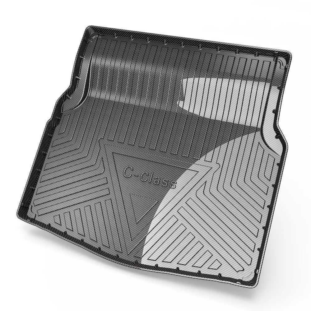Black carbon fiber pattern TPE trunk pad for vehicle boot protection