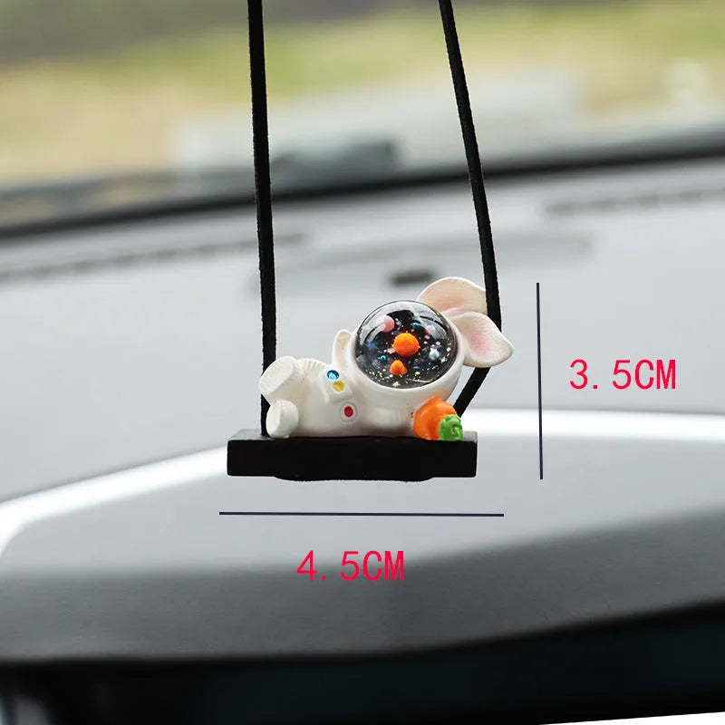 Resin car pendant with cartoon astronaut designs for vehicle interior decoration