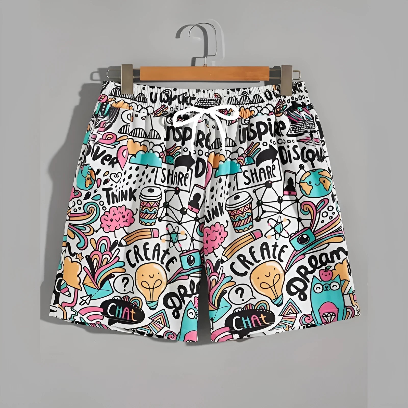 Men's loose fit summer beach trousers in polyester fabric available in multiple colours