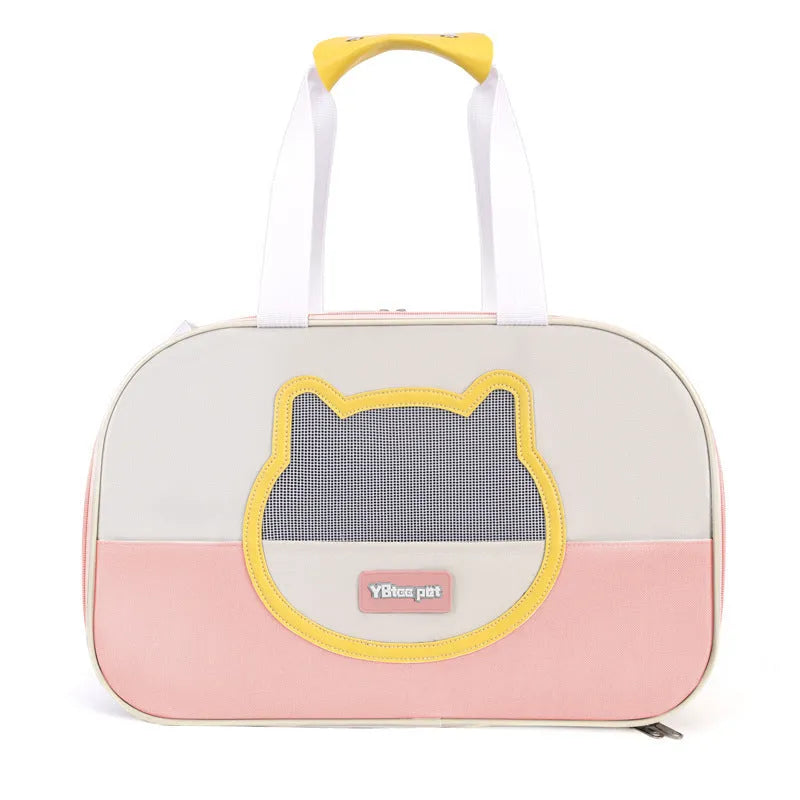Outdoor portable foldable cat backpack in Oxford cloth with 15 jin capacity shown in blue colour option