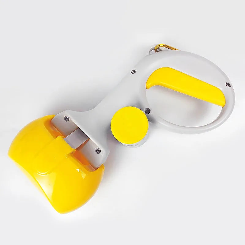 ABS plastic pet pooper scooper with integrated trash bag holder and hanging hook