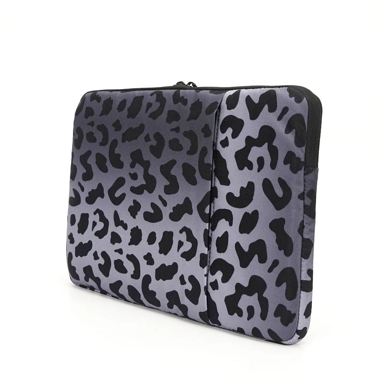 Leopard print laptop sleeve for 13-inch and 15.6-inch laptops with flannel lining