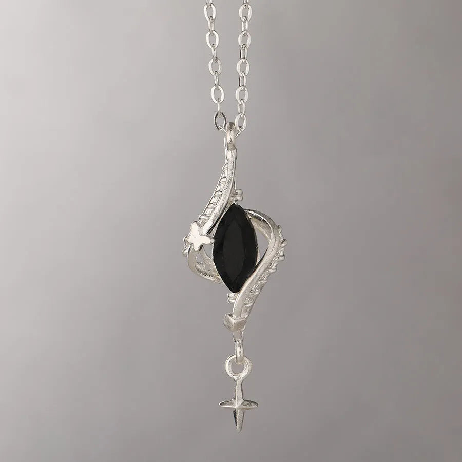 Hollow out creative pendant necklace mori style winding finish alloy electroplated cross chain 41-50cm adjustable unisex