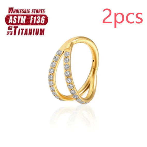 F136 titanium alloy fork nose ring body jewellery in multiple colours and sizes
