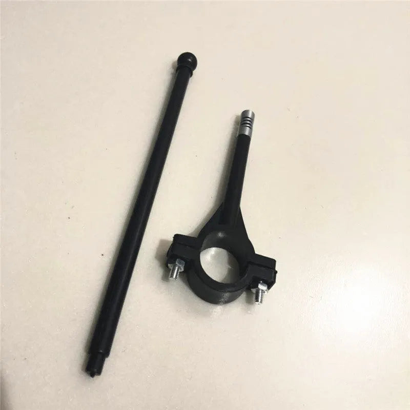 A single square polyester flag on a plastic pole for handlebar mounting.