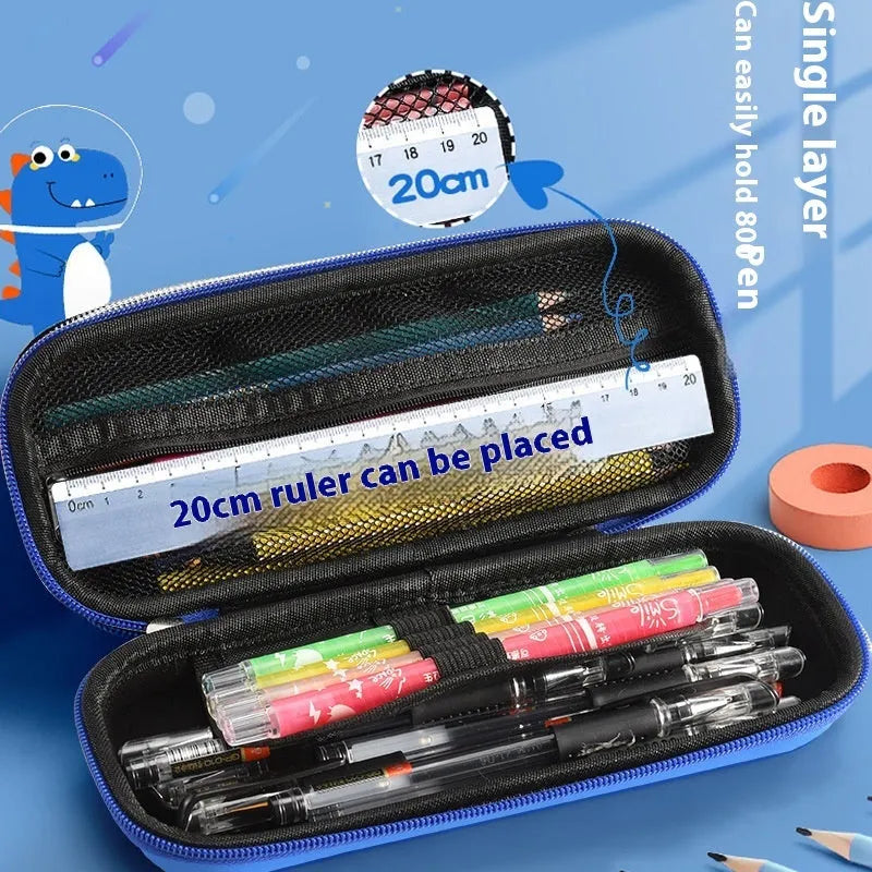 3D leather pencil case with sculpted spaceship design in multiple colour options