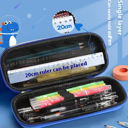 3D leather pencil case with sculpted spaceship design in multiple colour options