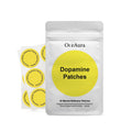 Pack of 30 clear self-adhesive body care patches on skin, showing hyaluronic acid and collagen ingredients.