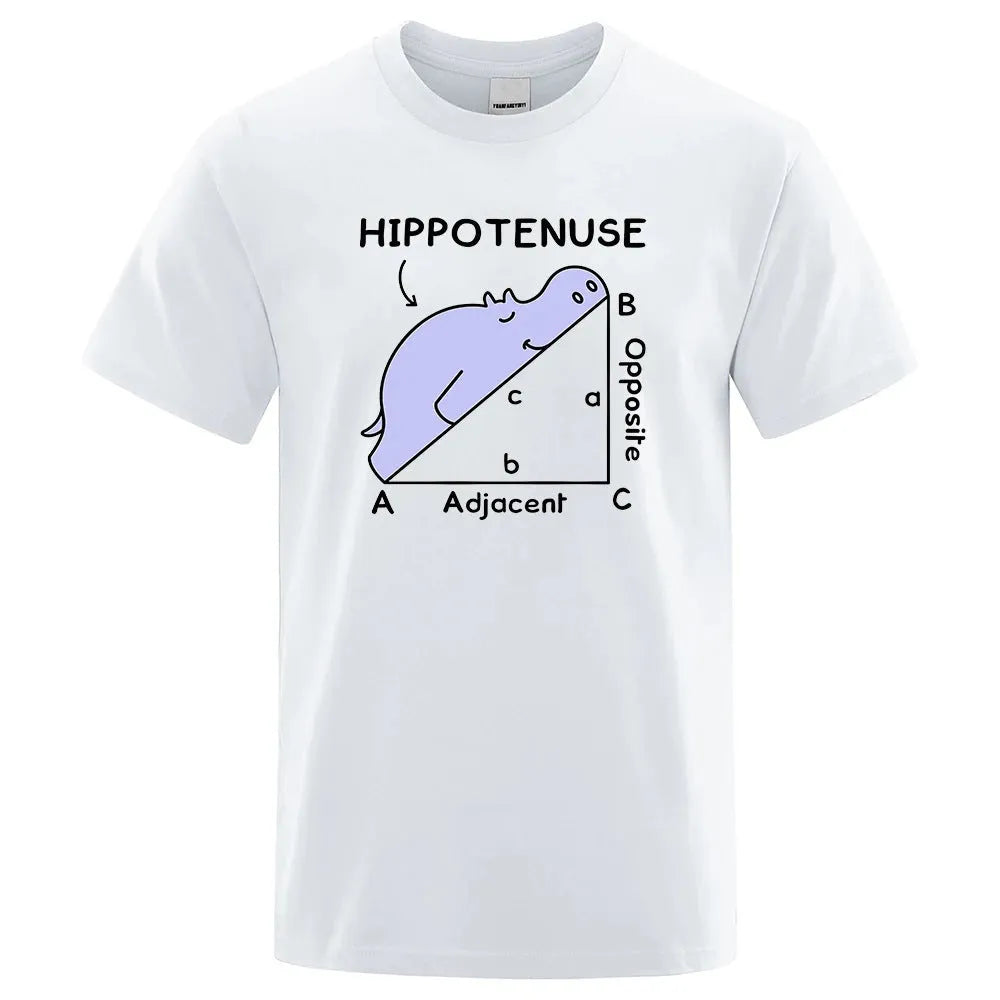 Hippotenuse Opposite Adjacent printed cotton T-shirt in loose fit style available in multiple colours