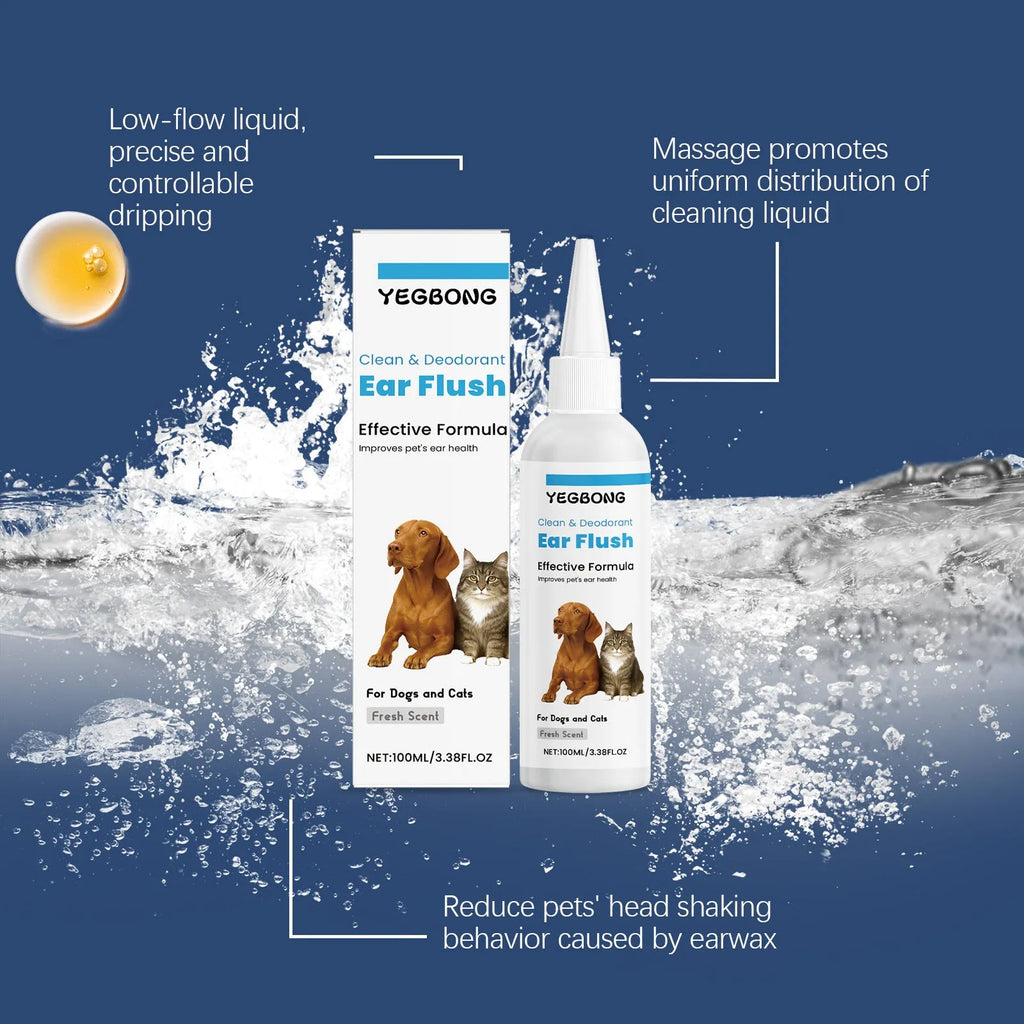 100ml bottle of gentle ear cleaner for dogs and cats for earwax removal