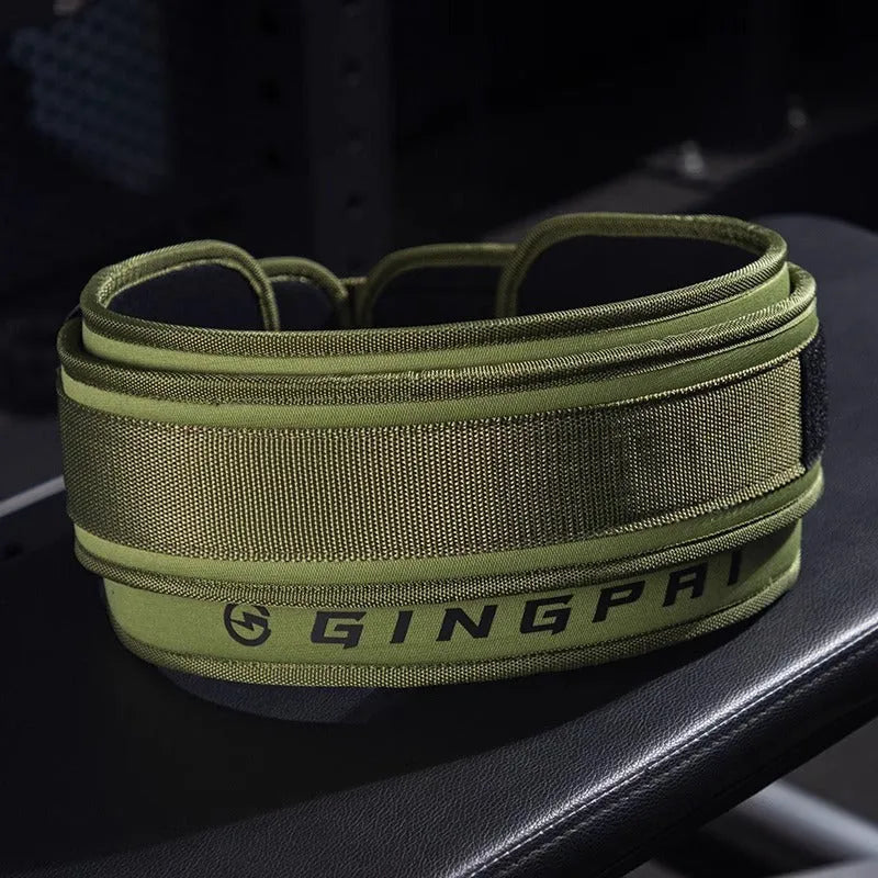 Powerlifting belt in multiple colours for abdominal support during squats, deadlifts, and bench press