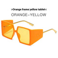 Large square frame sunglasses shown in multiple colour options with UV400 protection lenses
