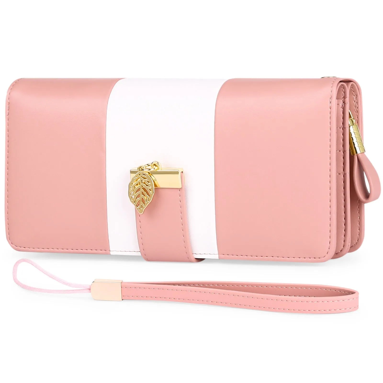 Anti-theft clutch bag with lock closure in PU leather, shown in midnight black colour