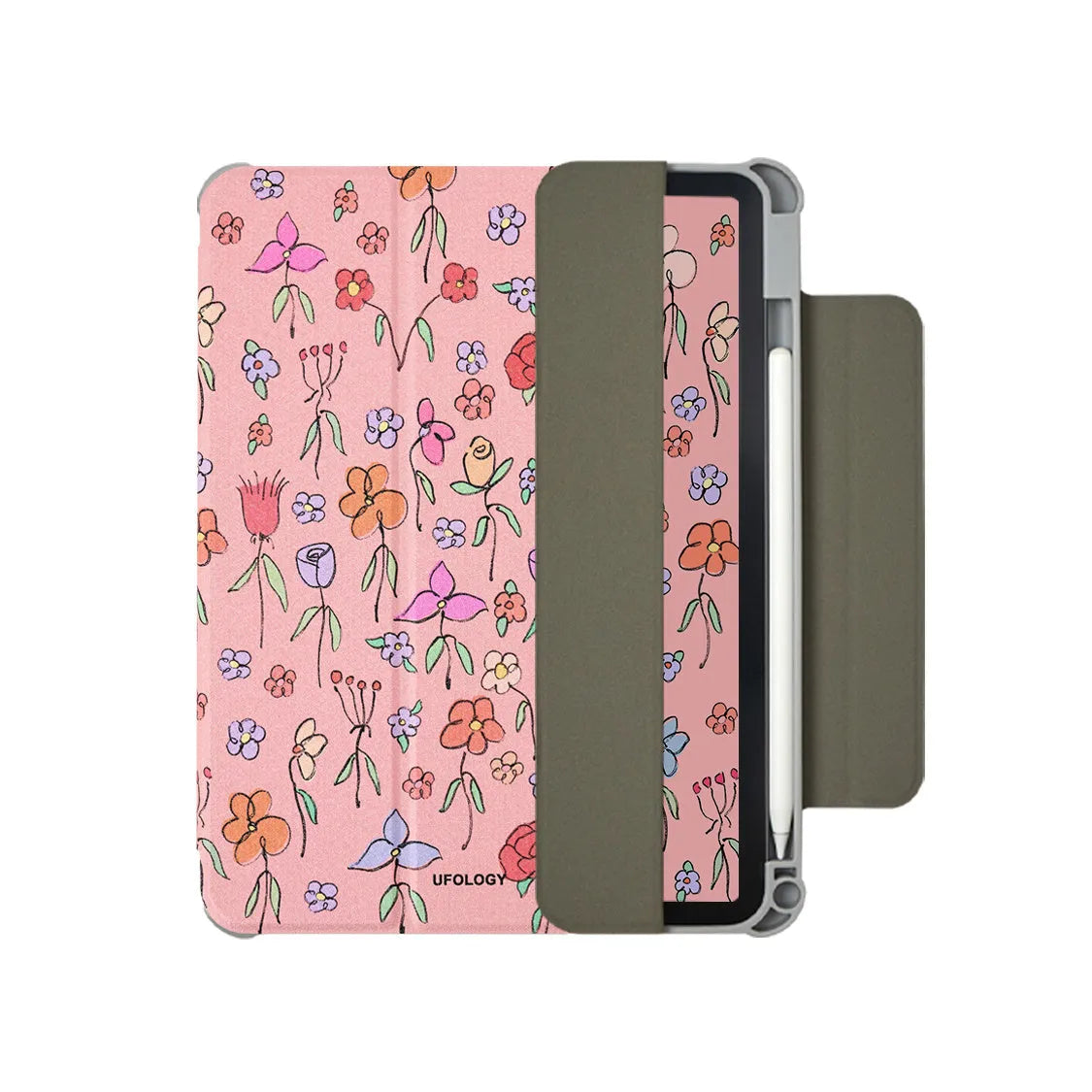 iPad Air magnetic protective sleeve with double-sided clip closure in polyurethane material
