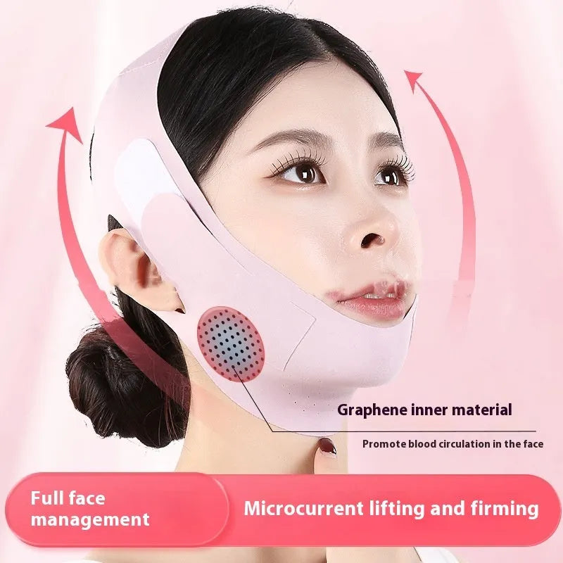 Purple and green face shaping mask for facial lifting and tightening