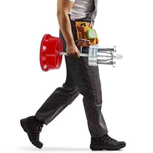 Portable wheel balancer with bull's eye level and aluminium head for 1-1/2" to 4" hubs