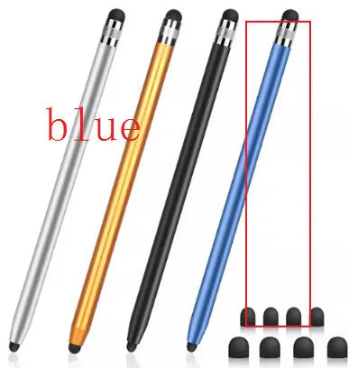Metal two-in-one touch screen pen for tablets and smartphones in multiple colour options