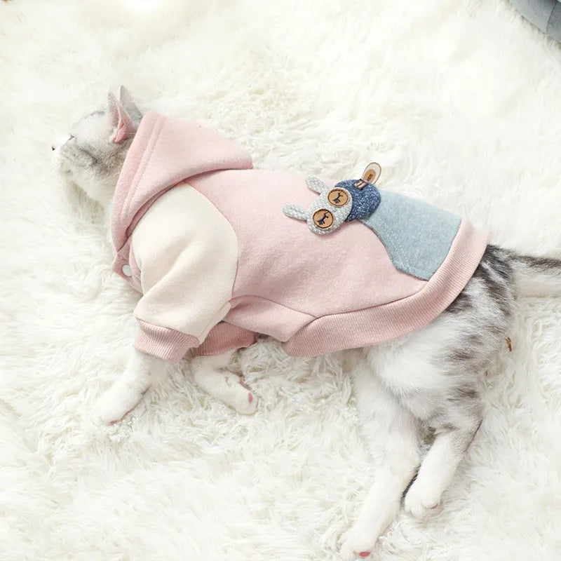 Brown cotton dog sweatshirt shown on a medium-sized dog with casual leisure styling