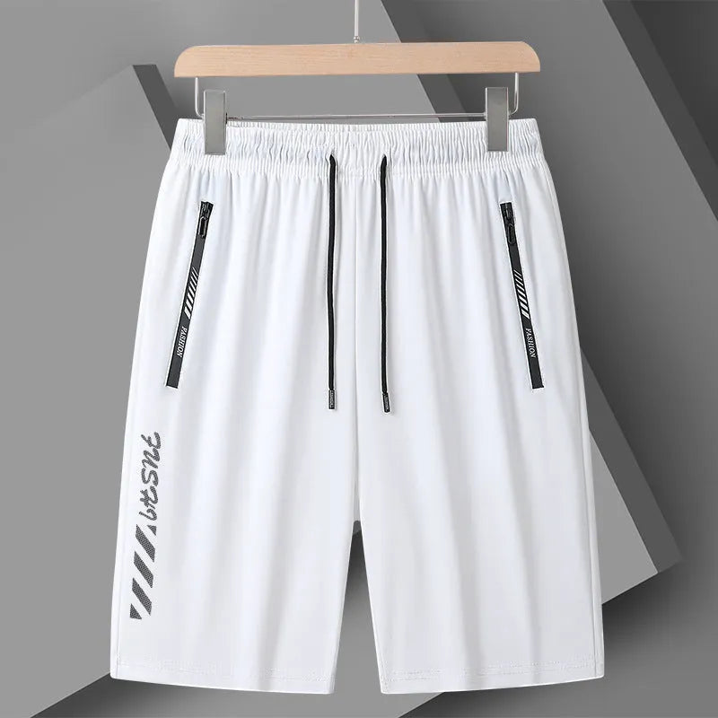 Men's quick-dry loose fit sports shorts in black grey white colours