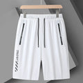 Men's quick-dry loose fit sports shorts in black grey white colours