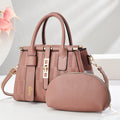Round suitcase-shaped women's crossbody shoulder bag in PU leather showing dimensions of 28x13x20cm