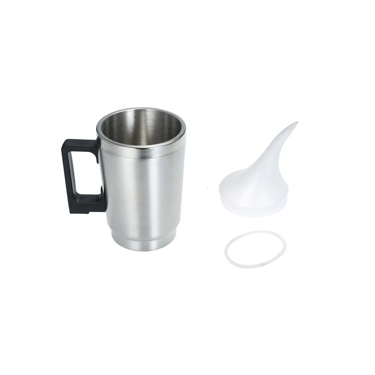 Stainless steel automobile headlamp restoration kit with polishing cups and international power adapters.