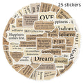 25 tear English style decorative laptop stickers in matte and glossy PVC finishes