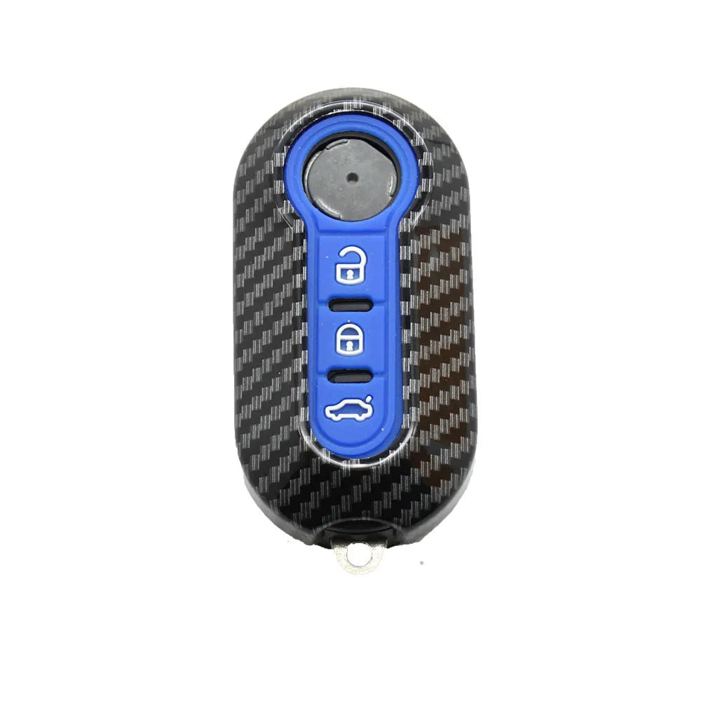 Fiat 500 Boyue Ottimo Viaggio ABS plastic remote key case in black, red, and dark blue colours