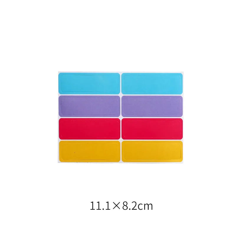 Assorted adhesive stickers and sticky notes showing grid formats and colourful designs with A6 ruler versions
