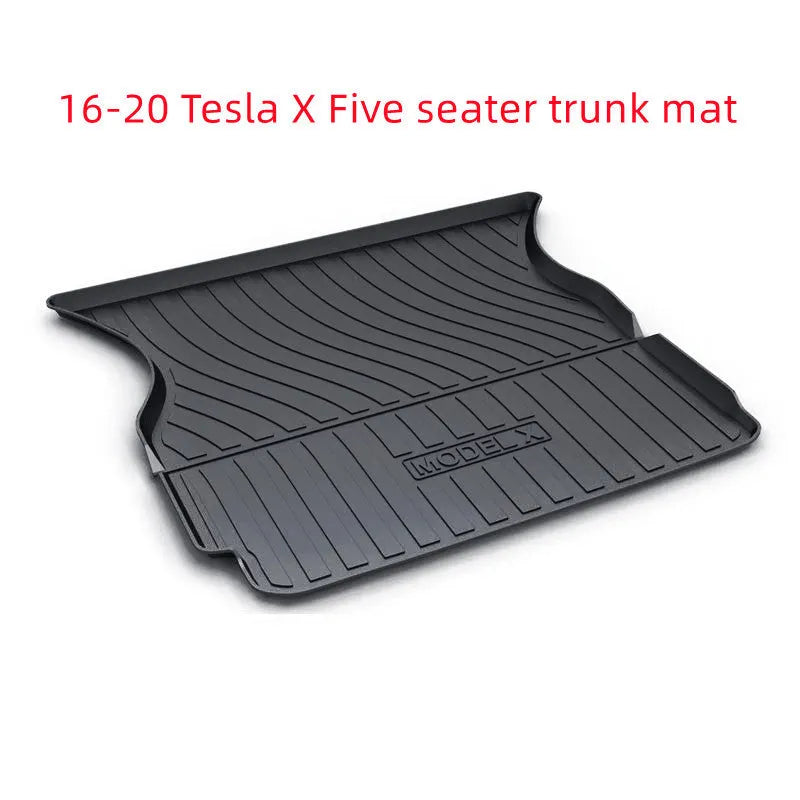 Tesla rubber floor mats with TPE footrest for Model 3, Y, S, and X vehicles