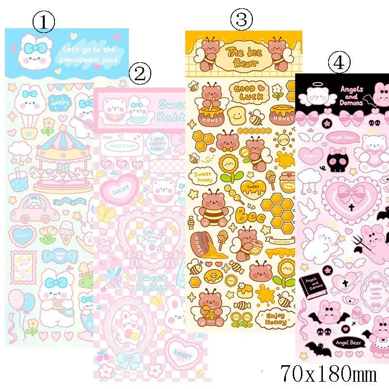 PVC waterproof cartoon-style decorative sticker for notebooks and agendas.
